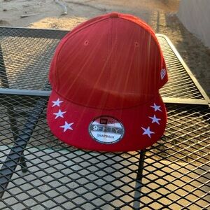 New Era Red Snapback with Star Accents